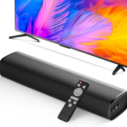 MZEIBO Sound Bar, 50W Soundbar for Smart TV Bluetooth 5.3 Speaker 17Inch with ARC/Optical/AUX Connection Surround for Home Theater Audio TV/PC/Gaming/Projectors