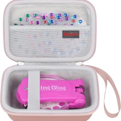 Elonbo Carrying Case for Blinger Deluxe Glam Collection,Refill Gems, Bedazzler Kit with Rhinestones, Hair Gems or Jewels, Glam Styling Tool Organizer Holder, Rose gold(CASE ONLY,Device not Included)