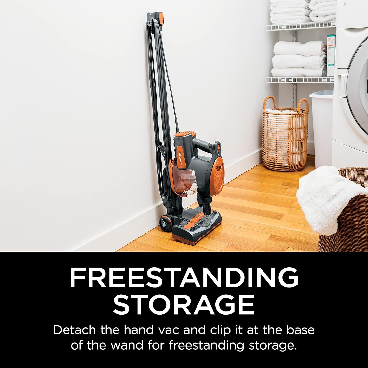 Shark Rocket Ultra-Light Corded Bagless Vacuum for Carpet and Hard Floor Cleaning with Swivel Steering (HV301), Gray/Orange - Image 8