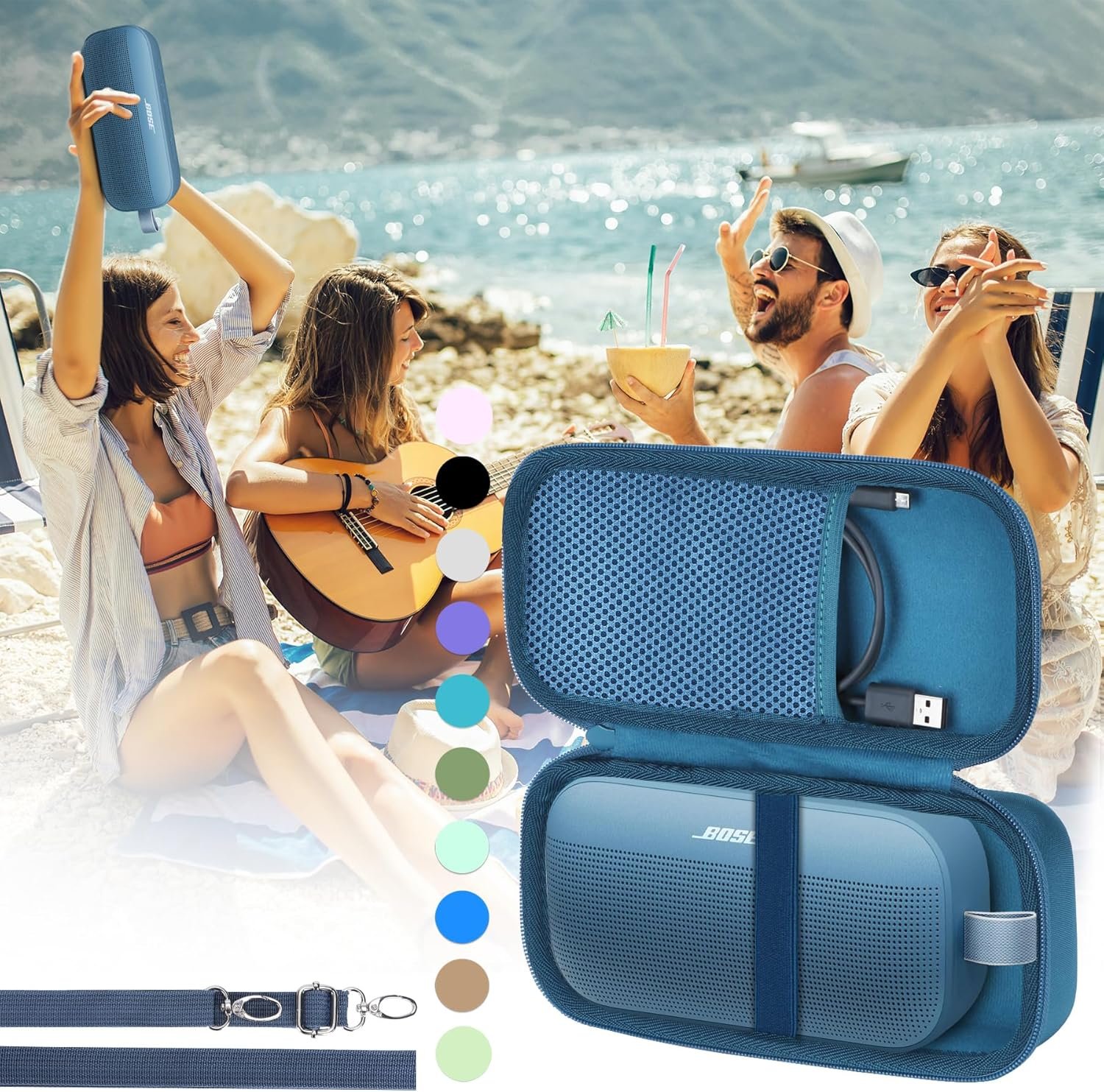 Hard Case Compatible with Bose SoundLink Flex 2nd Gen/Bose SoundLink Flex Portable Speaker, Blue Dusk Case - Image 9