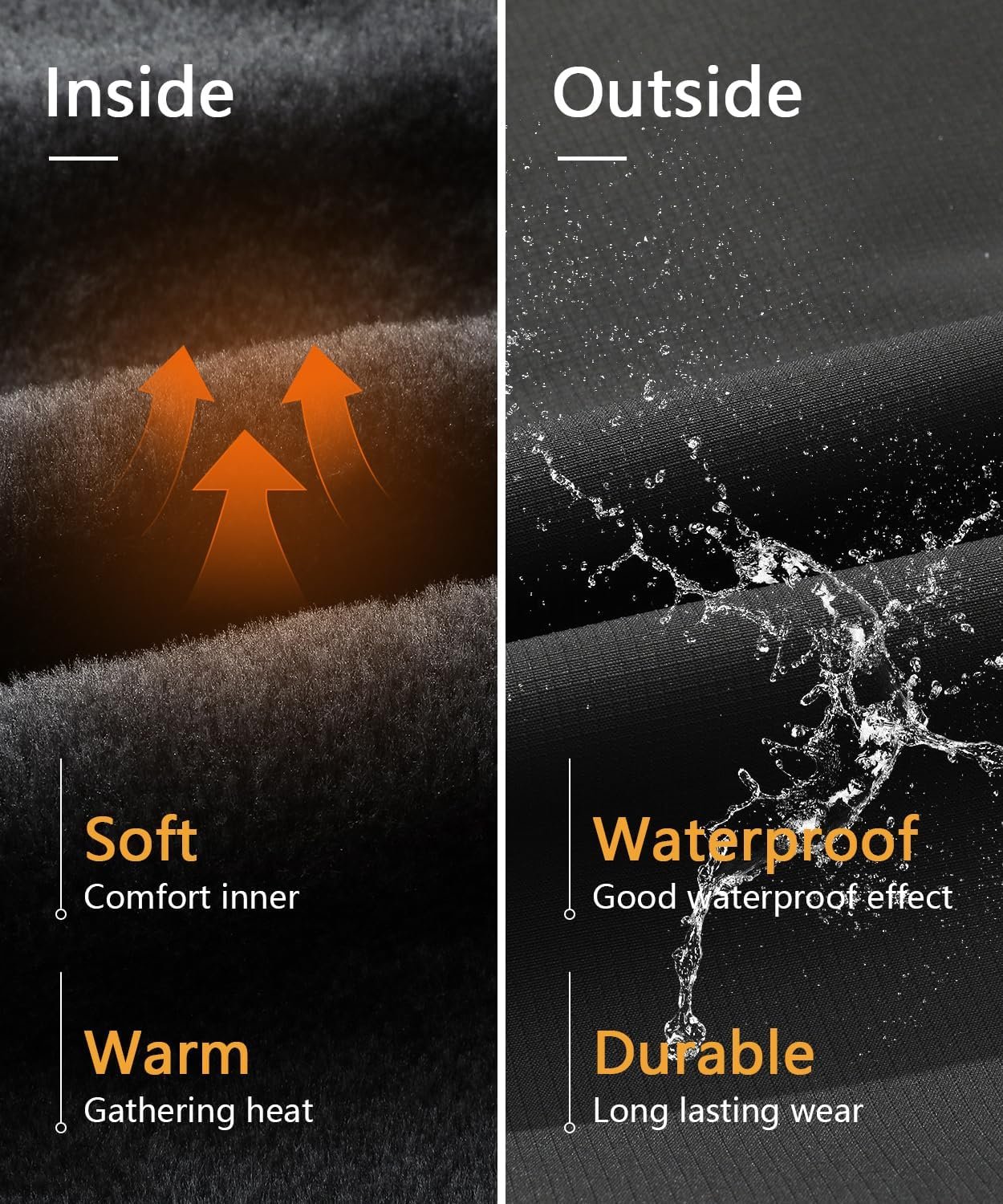 Men's waterproof ski jacket fleece lined warm winter hooded snow jacket windproof mountaineering ski windbreaker - Image 4