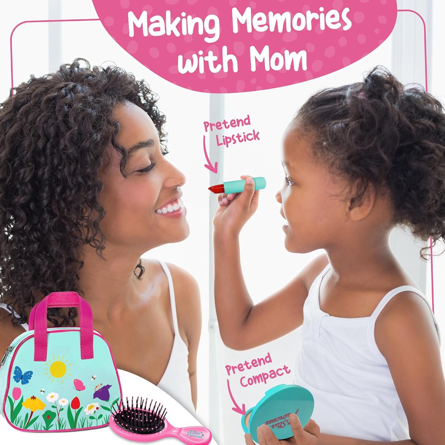 Play Purse for Toddlers with Accessories, Toddler Girl Toys 1 2 3 Years Old with Pretend Makeup, Keys, Smartphone, Toddler Toy Purse for Little Girls - Birthday Gift for Toddlers Girls Ages 2-3 - Blue - Image 5