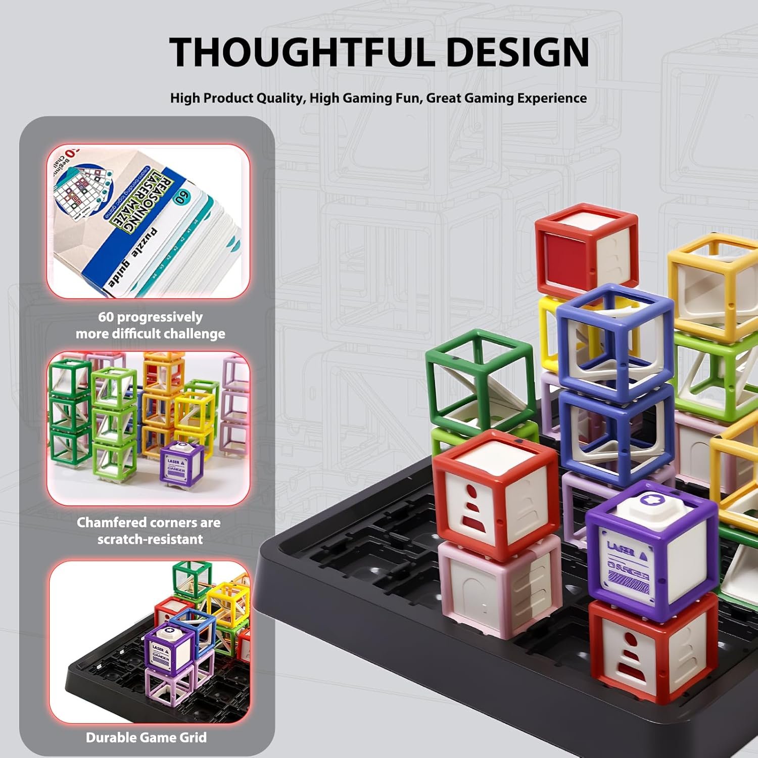 Laser Maze Reasoning Game - STEM Logic Toys for Ages 8+ Kid, 60+ Challenges Puzzle Games, Great 8-13 Years Old Children Gift for Christmas/Easter/Children's Day to Develop Knowledge of Space & Optics - Image 6