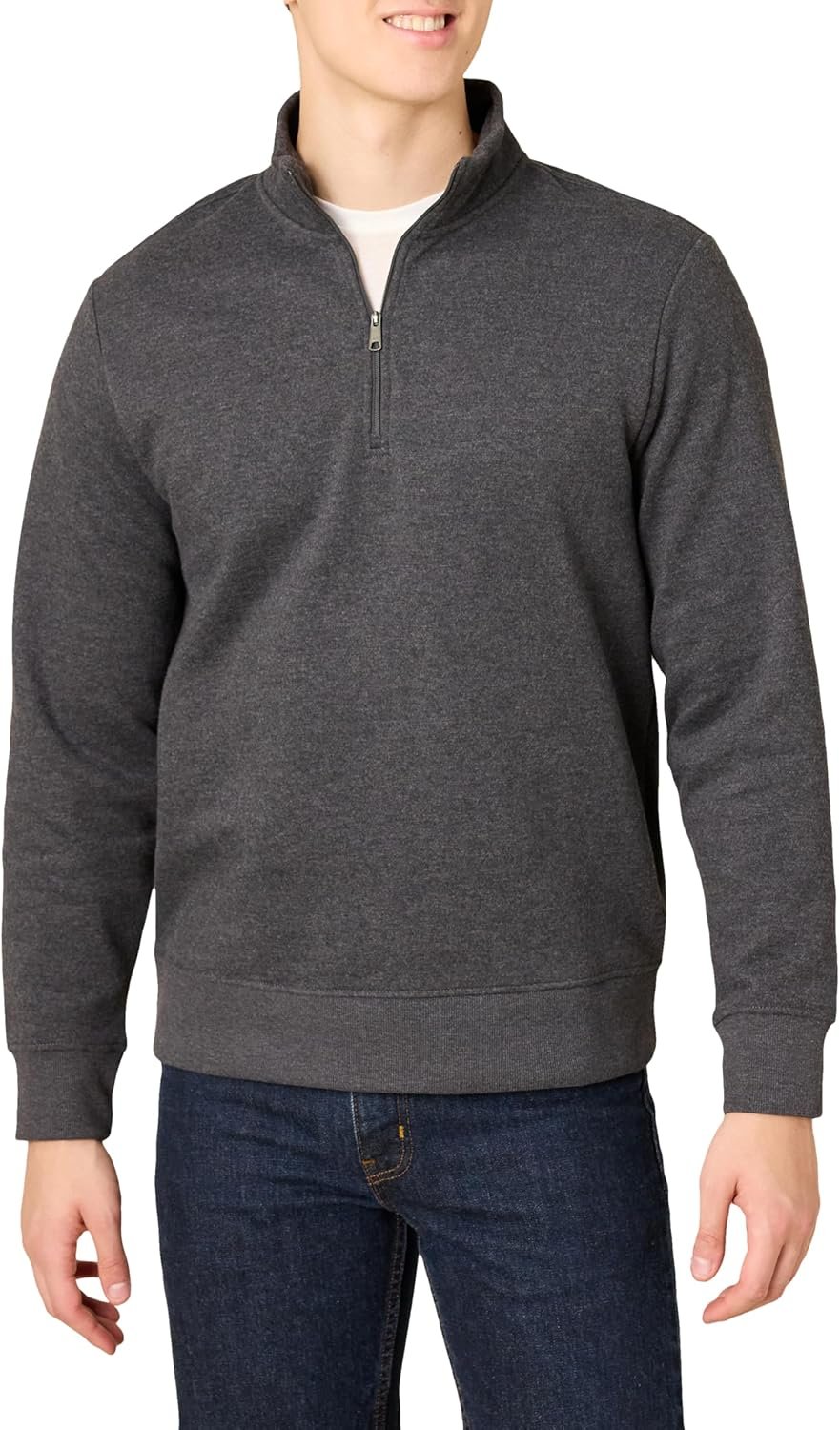 Amazon Essentials mens Long-Sleeve Quarter-Zip Pullover Fleece Sweatshirt