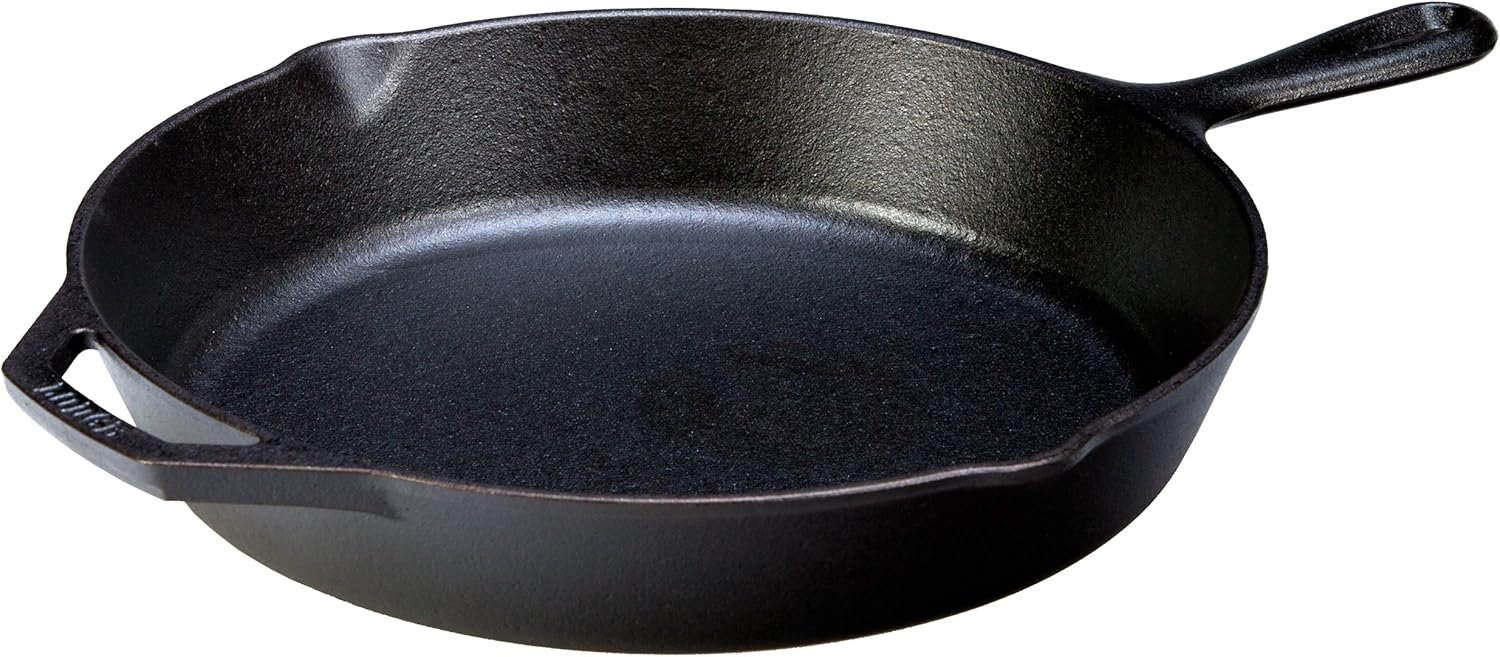 Lodge Seasoned Cast Iron Skillet with Scrub Brush- 12 inch Cast Iron Frying Pan With 10 inch Bristle Brush - Image 2