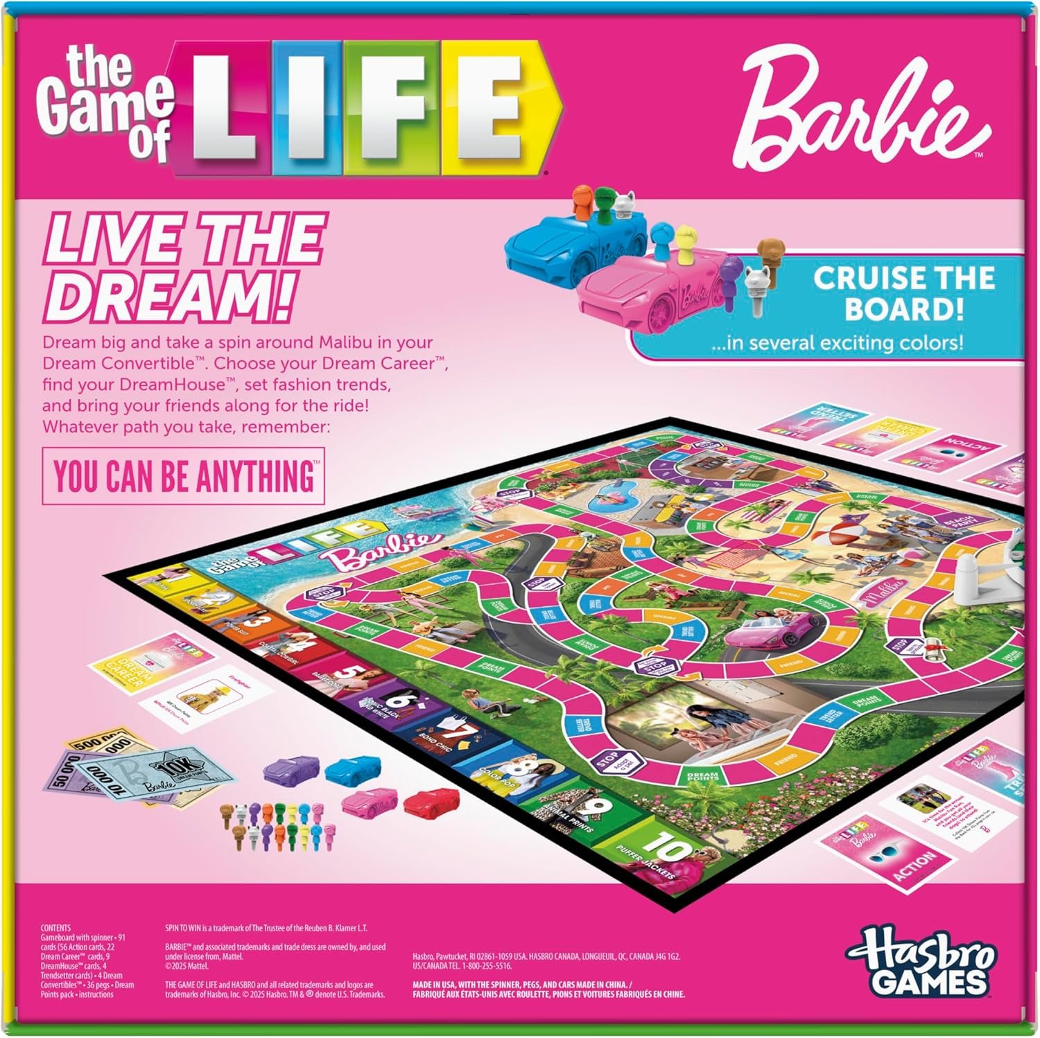 Hasbro Games The Game of Life: Barbie Edition Board Game | Ages 8+ | 2 to 4 Players | Fun Family Games for Kids and Adults | Kids Gifts (Amazon Exclusive) - Image 2