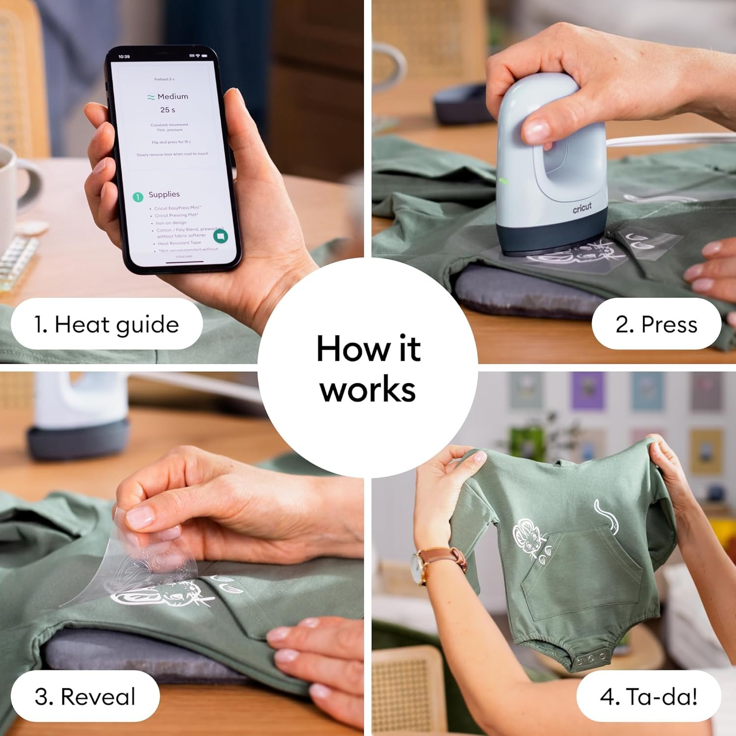 Cricut EasyPress Mini™ LT - Lavender - Mini Heat Press for Pressing Shoes, Baby Clothes, T-Shirts, & More - Easy to Use with a Single Setting - Precision Tip - Compact & Portable Mini Iron - Image 7