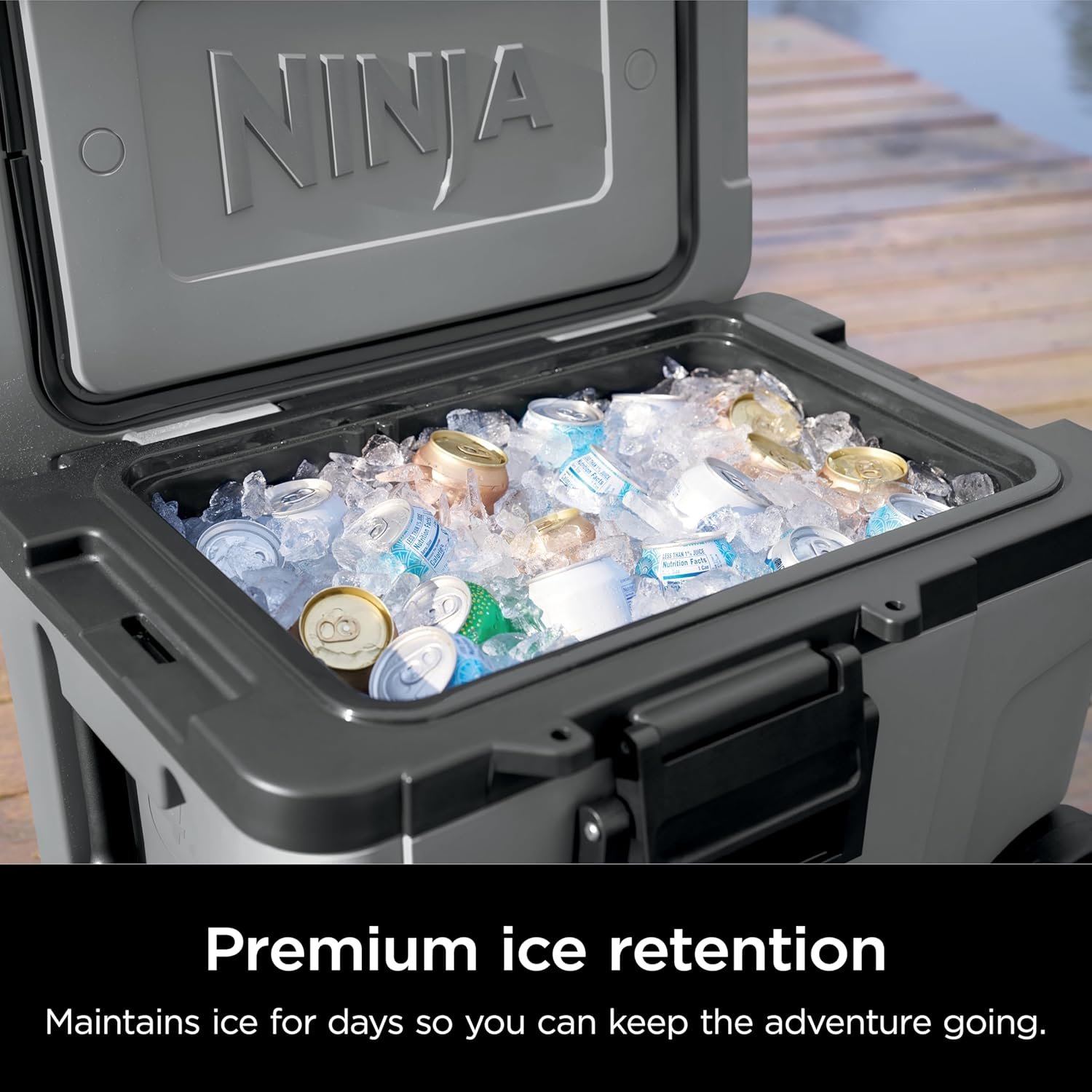 Ninja | Cooler | FrostVault 45QT Cooler with Wheels | Insulated with Temp Dry Storage Drawer | Keeps Ice Cold for Days | for The Beach, Camping, Picnics & More | Slate Gray | FB245GY - Image 3