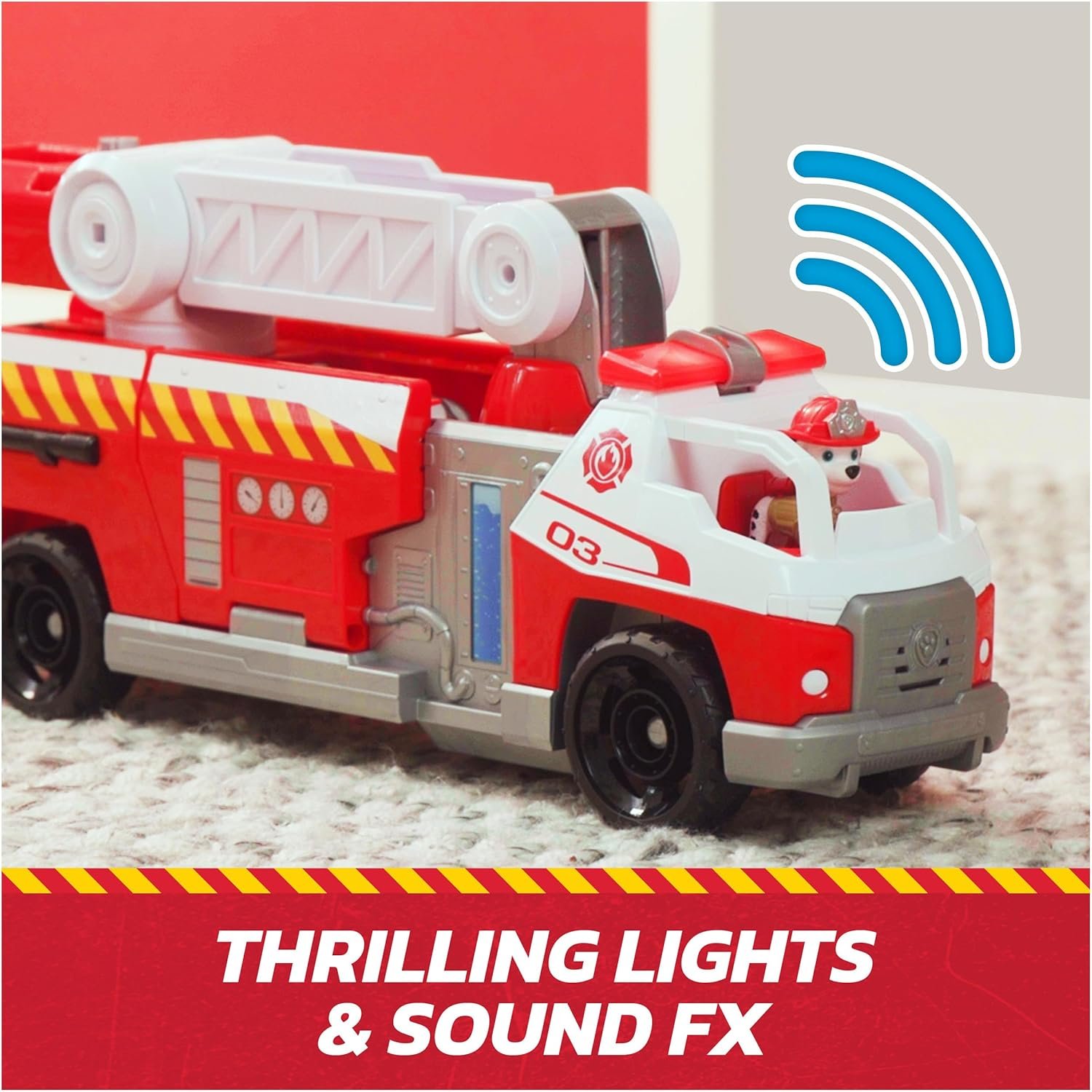Paw Patrol Fire Rescue: Rapid Reload Fire Truck with Marshall Figure, Quick-Fire Launcher, Lights & Sounds, Kids Toys for Boys & Girls Ages 3 and Up - Image 3