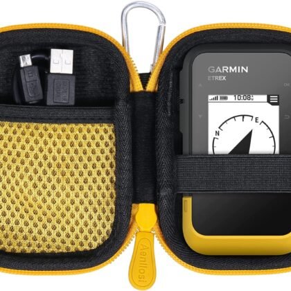 Hard Carrying Case Replacement for Garmin eTrex SE/Solar Handheld GPS Navigator by Aenllosi (Yellow Zipper)