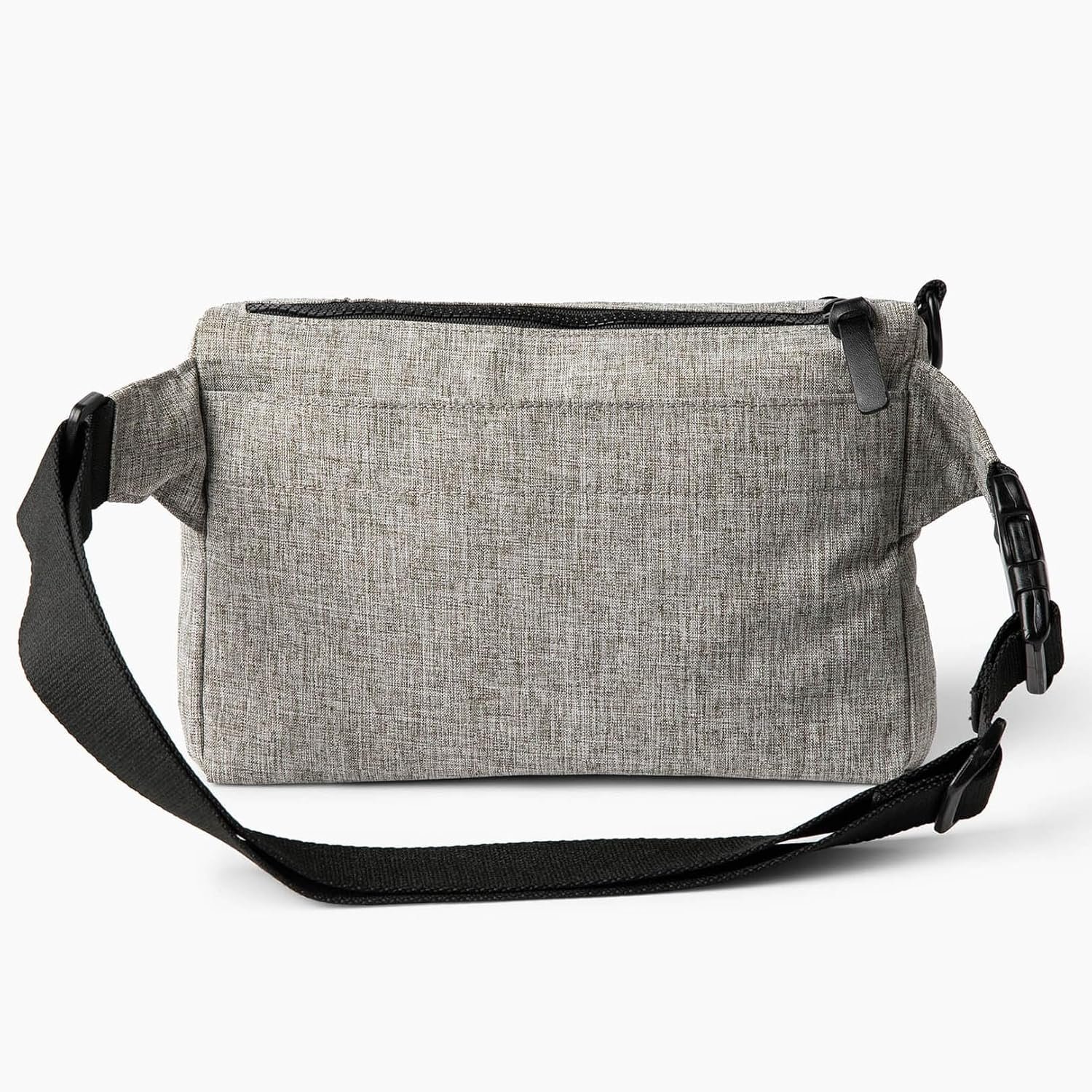 Dog Walk & Train Sling Bag by Cleverpup - Hands-Free 2-In-1 Treat Pouch, Poop Bag Holder, Clicker, Phone Pocket - Crossbody/Fanny Pack, Adjustable Strap - Heather Grey - Image 7
