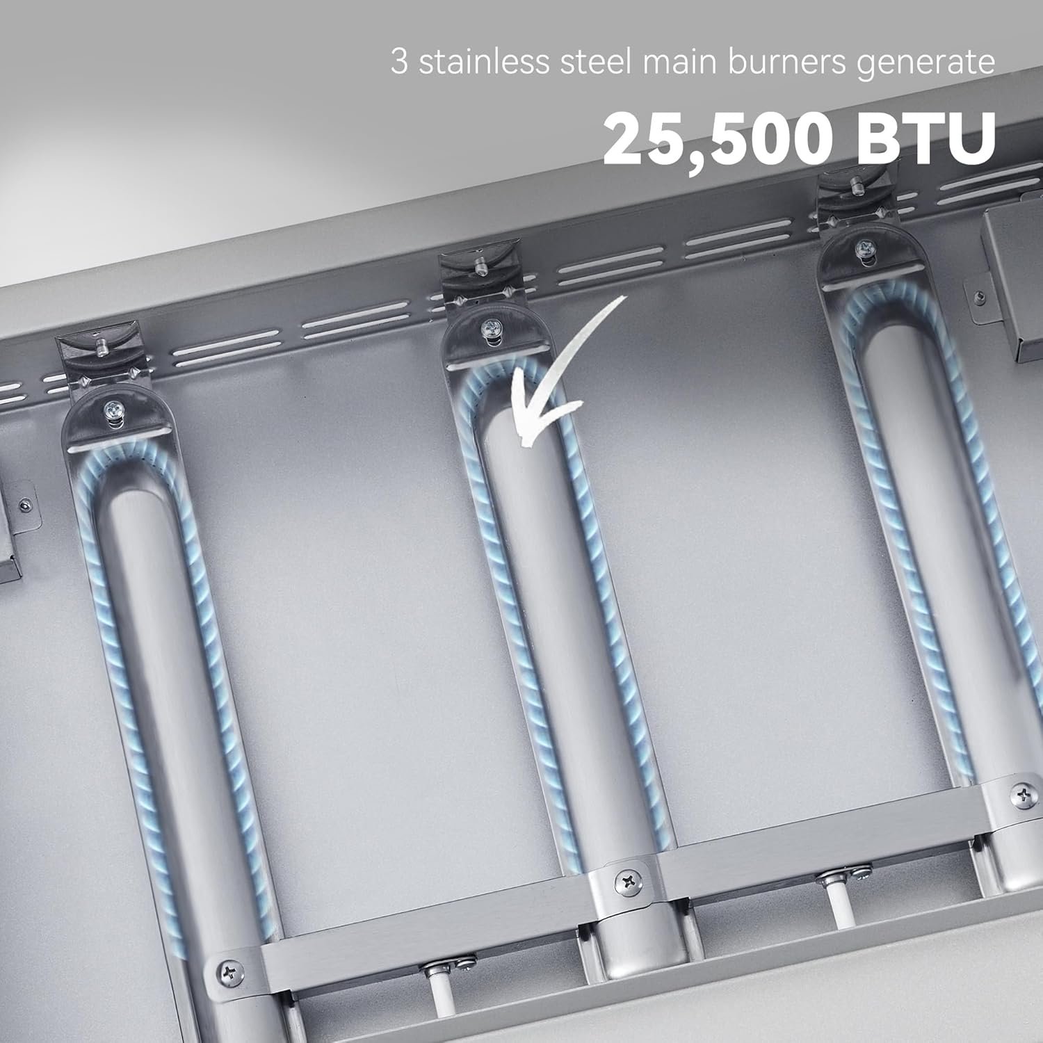 Royal Gourmet PD1301S Portable 3-Burner Tabletop Gas Griddle, 25,500 BTU Cooking Power, 304 Sq. In. Cooking Surface, Ideal for Camping & Tailgating, Black & Silver - Image 5