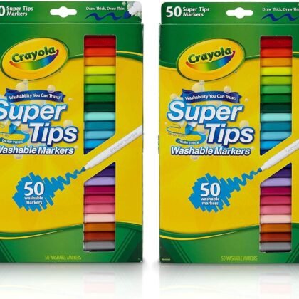 Crayola Super Tips Markers, Washable Markers, Gift, 50 Count-2 Pack