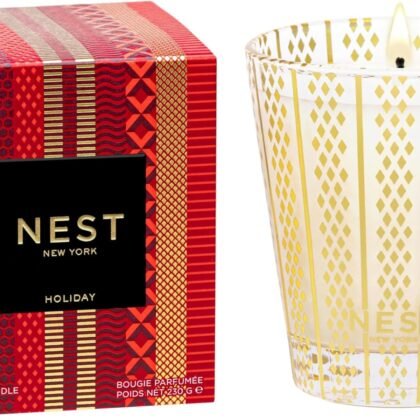 NEST New York Scented Classic Christmas Candle, Holiday - 8.1 oz - Up to 60-Hour Burn Time - Reusable Glass Vessel