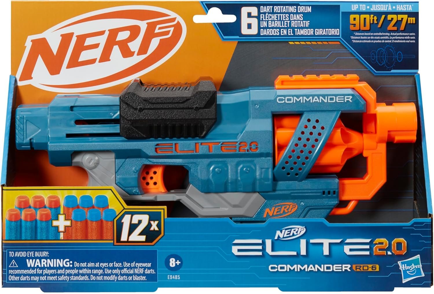 NERF Elite 2.0 Commander RD-6 Dart Blaster, 12 Darts, 6-Dart Rotating Drum, Outdoor Toys, Ages 8 and Up - Image 2
