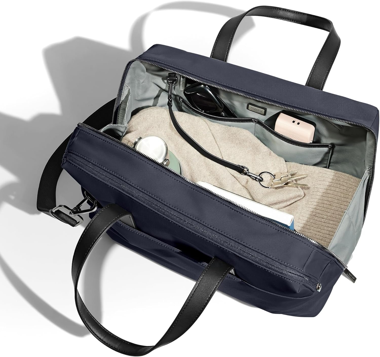 Away Everywhere Bag, Padded Laptop Sleeve, Water Resistant For Every Day Use, Removable Shoulder Strap, Daily Work Bag, Travel Essential Approved Personal Item, Navy Blue - Image 4
