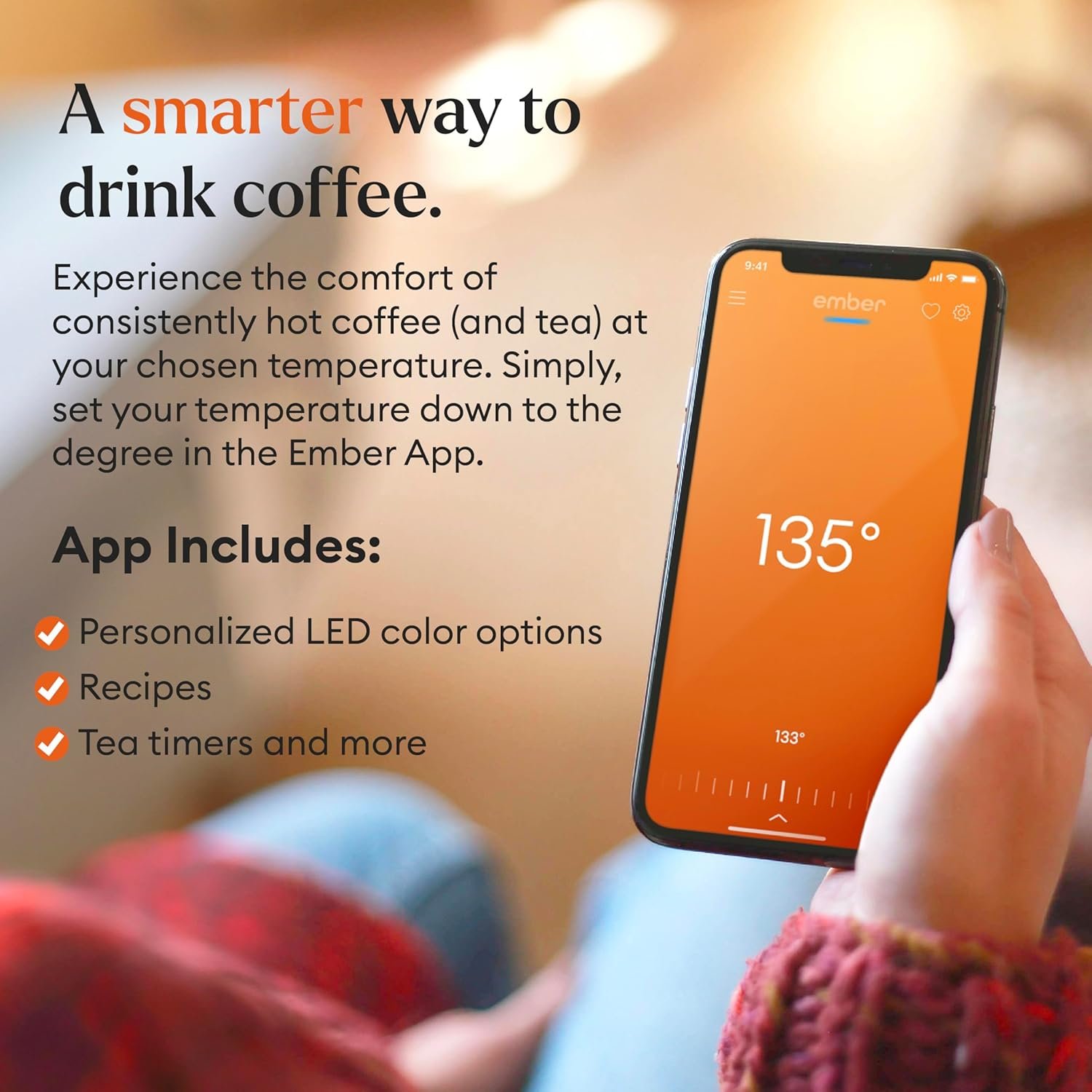 Ember Temperature Control Smart Mug 2, 10 Oz, App-Controlled Heated Coffee Mug with 80 Min Battery Life and Improved Design, Copper - Image 2