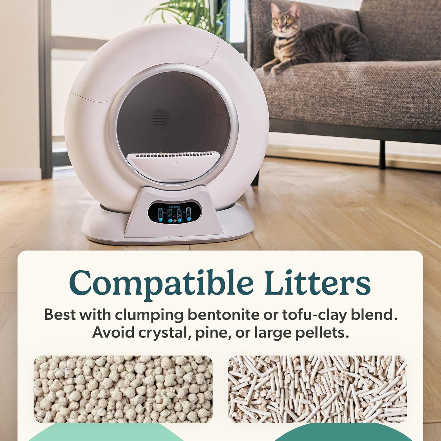 PetCove Self Cleaning Automatic Litter Box for Multi cat - XL Capacity/Quiet Operation/Odor Control/Anti-Pinch Safety/Easy App Control with Ultra Fast 5 GHz Wi-Fi - Includes Litter Bag Liners - Image 10
