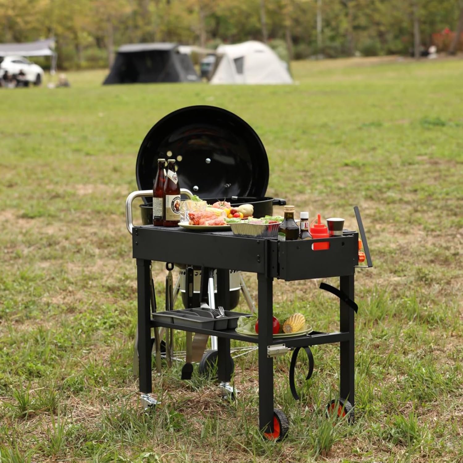 Blackstone Griddle Stand, Portable Outdoor Grill Table, Foldable Grill Cart With Wheels Fit 22 Inch or 17 Inch, Camping Folding Pizza Oven Tables Fit Ninja Grill and Weber,Blackstone Table - Image 8