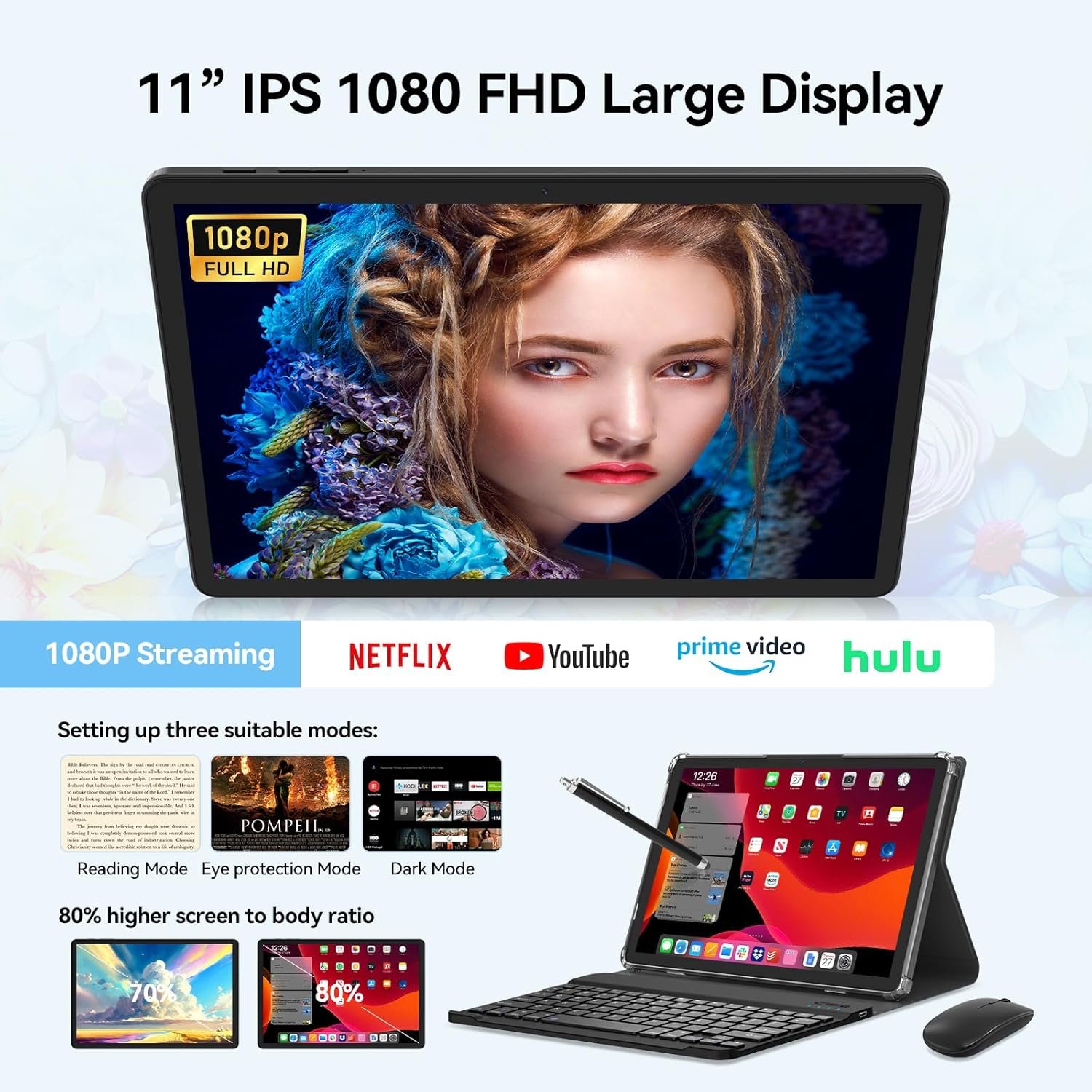 Tablet 11 inch Android 15 Tablet, 2025 Latest Update 128GB ROM 16GB RAM, 4G LTE Tableta, 5G WiFi+Cellular, Octa-Core MTK8786, 13+8 MP Rear and Front Camera,Incell FHD Screen, T-Mobile SIM Card Support - Image 5