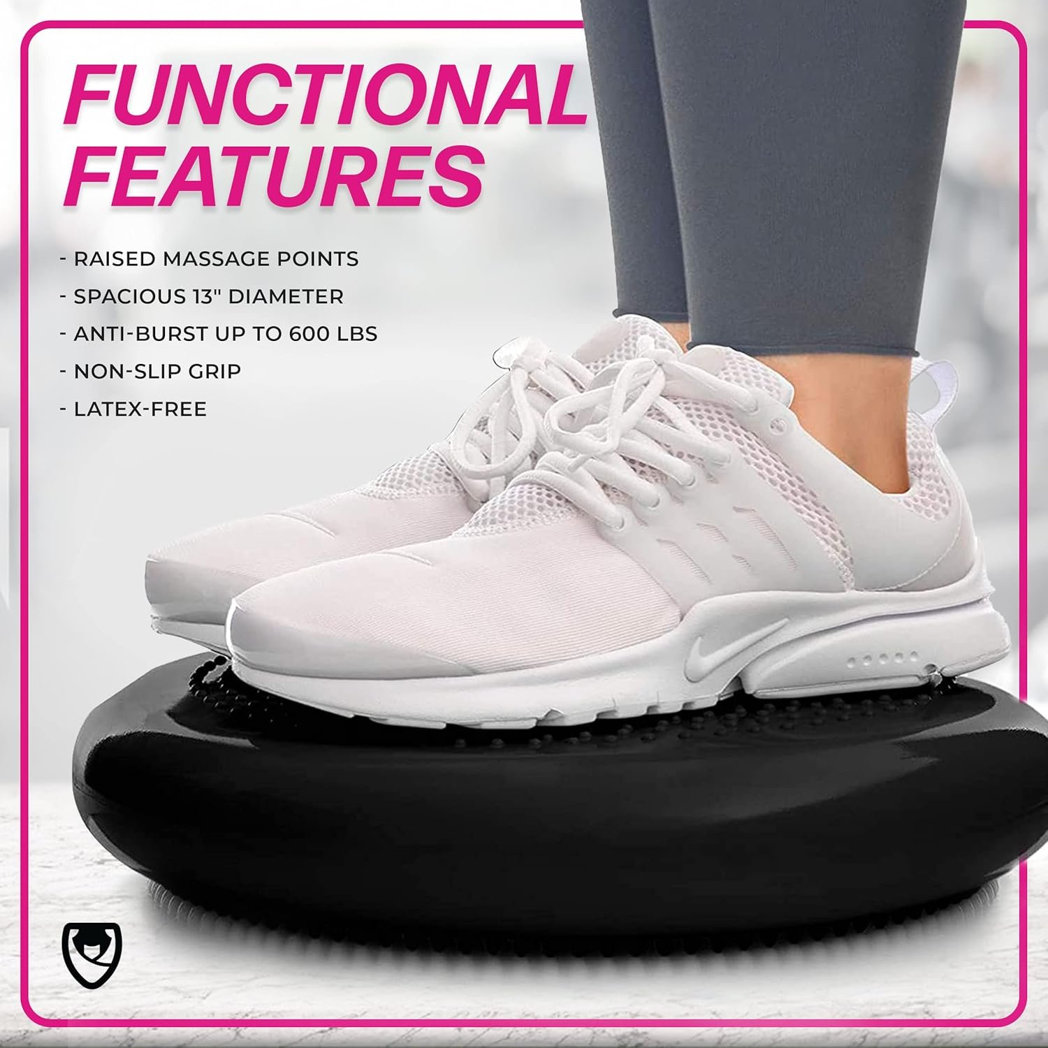 URBNFit Wobble Cushion - Balance Disc for Core Stability, Strengthening, Physical Therapy Exercise, Office Chair or Kids Classroom - Sensory Wiggle Seat Pad w/Air Pump - Image 4