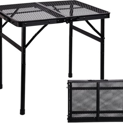 23”L×15”W×22”H Small Metal Folding Table, Camping Grill BBQ Side Table for Outdoor Garden Patio Yard- Portable Lightweight, Compact Grill Stand