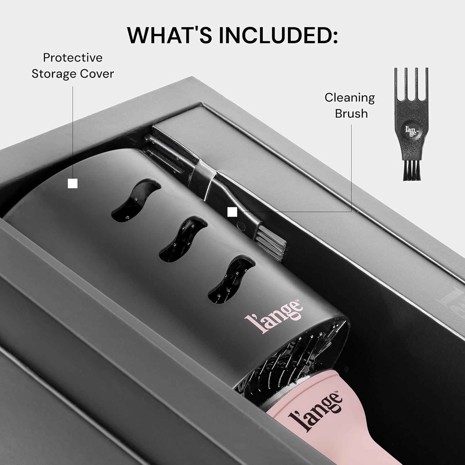 L'ANGE HAIR Le Volume 2-in-1 Titanium Blow Dryer Brush | Hot Air Brush for Hair Drying & Styling | Ionic Oval Barrel for Smooth, Frizz-Free Volume | (Blush – 60mm) - Image 6