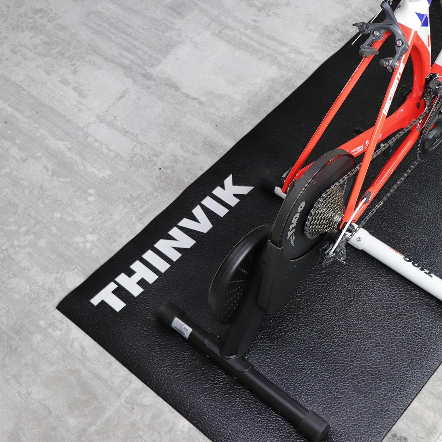 Thinvik Bike Mat for Peloton Spinning Bike & Wahoo Kickr 30×60in /30×72in Bicycle Trainer Mat for Cycleops Rowe Indoor Cycling Exercise Stationary Bike mat with Stone Texture 4mm/6mm Thickness - Image 4