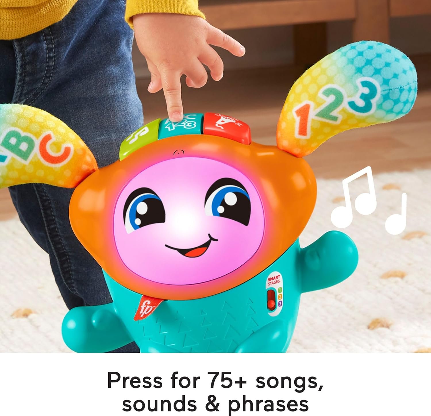 Fisher-Price Baby & Toddler Learning Toy DJ Bouncin’ Beats with Music Lights & Bouncing Action for Ages 9+ Months, Multilanguage Version - Image 3