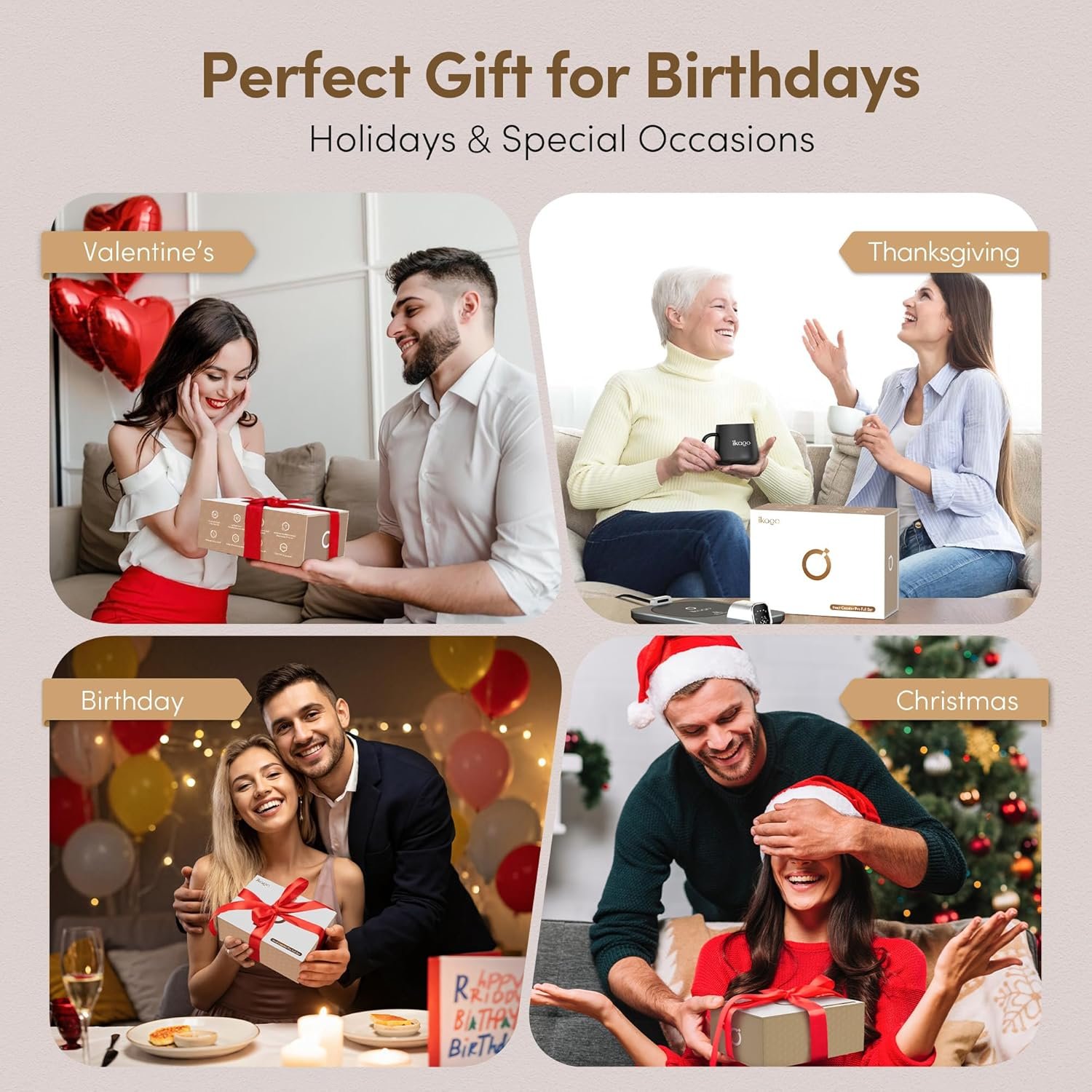 Coffee Mug Warmer Set, ±1°F Precision Temperature Control Smart Heated Mug for Desk, Electric Coffee Warmer with Auto Shut Off & Real-Time Temp Display, Gifts for Men Women, 15oz Ceramic Mug, Black - Image 8