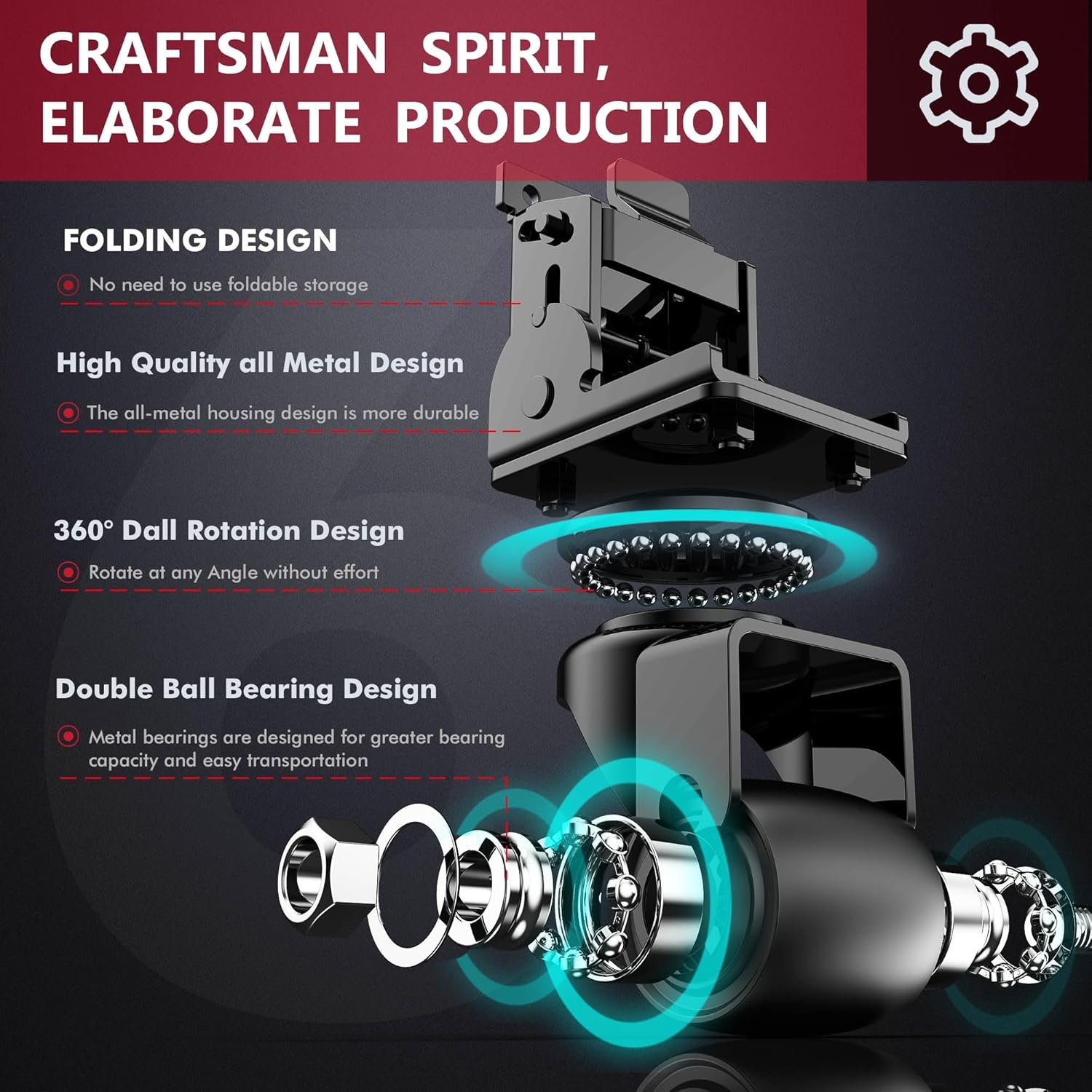 Packout Caster Wheel Kit, Upgraded Metal Front Wheels Fit for Milwaukee 48-22-8427/8426 Packout Rolling Tool Box-Accessories for Packout Toolbox, Folding Packaging Accessories Make Shipping Easy - Image 5