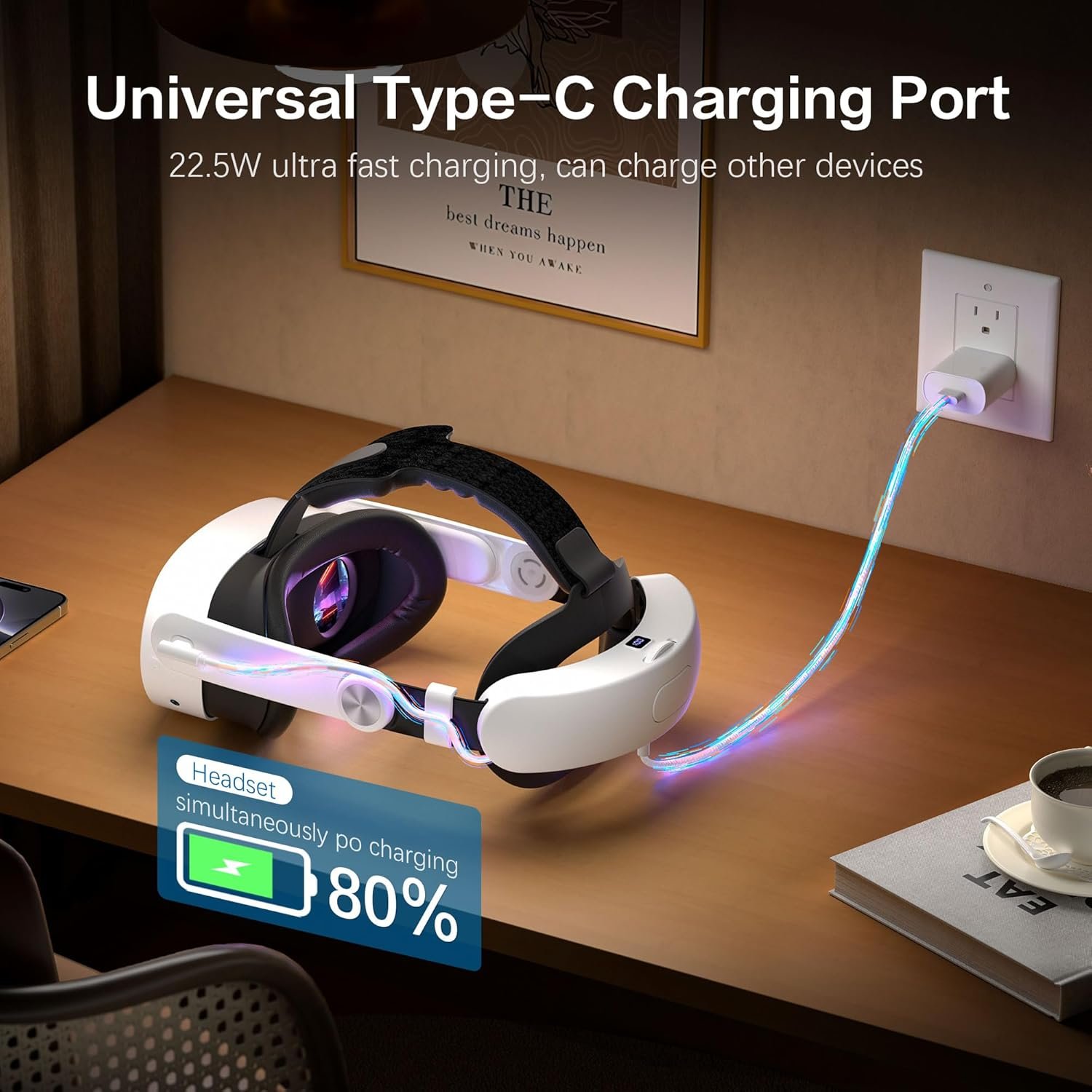 Head Strap for Oculus Meta Quest 3/3S with Battery, Adjustable VR Accessories with One-Click Fit, Rear Cushion Dial, 2–4H Playtime, VR Head Strap Reduce Facial Stress for Gaming Comfort - Image 5