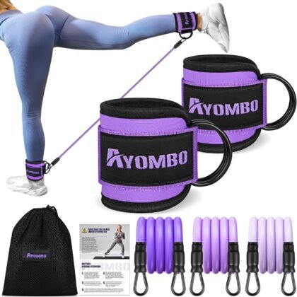Ankle Resistance Bands with Cuffs, Home Gym Workout Equipment, Lifting Glute Butt Exercise Equipment for Women, Ankle Weights Fitness Set, Leg Booty Equipment for Training Perfect Body Shape