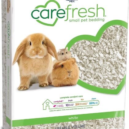 Carefresh 99% Dust-Free White Natural Paper Small Pet Bedding with Superior 10 Day Odor Control & Absorption, for Guinea Pigs, Hamsters, Rabbits, & Rats, 60 L