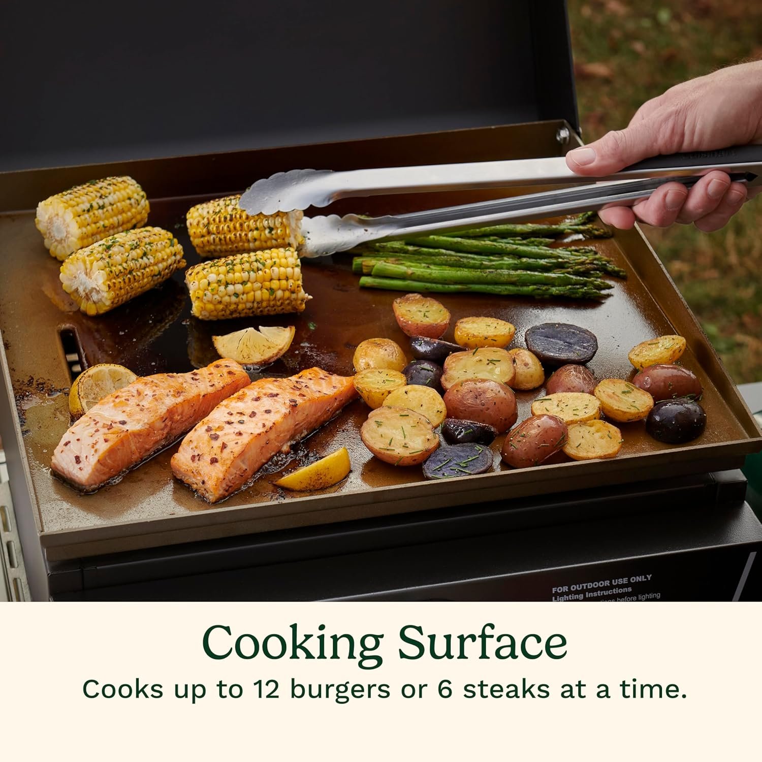 Cuisinart 17” Tabletop Gas Griddle with Hood, Easy Assembly Compact Outdoor Flat-Top Grill with Grease Cup, 255 Sq. In Cooking Space Perfect for Camping, Tailgates and BBQs - Image 5