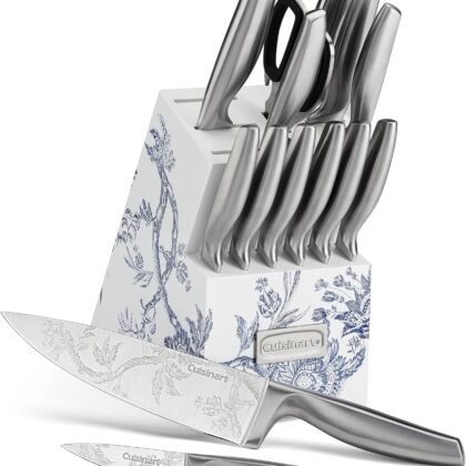 Cuisinart 15pc Caskata Collection™ Stainless Steel Hollow Handle Cutlery Block Set, C77SS-15PKCA