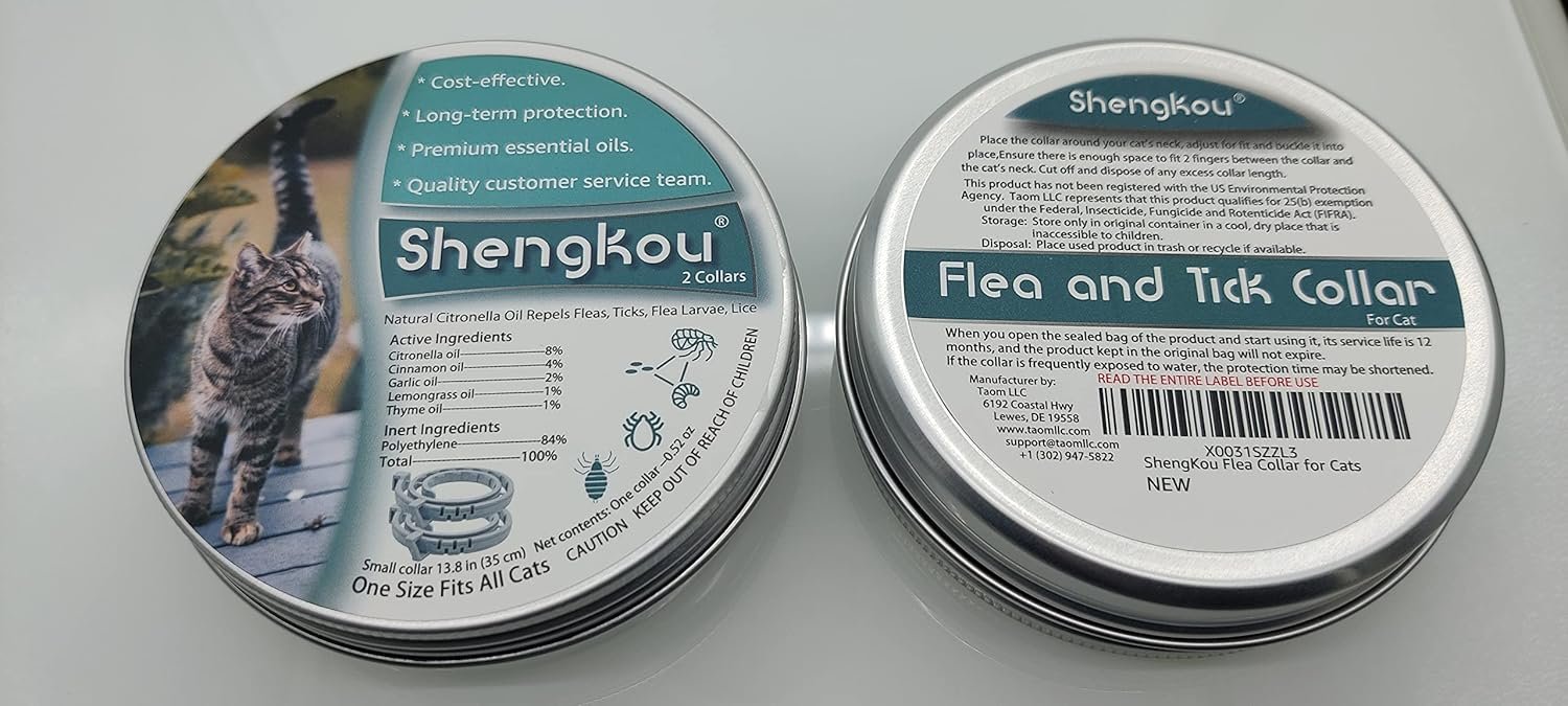Flea and Tick Collar for Cats - Offers 12-Month Protection, Crafted with Premium Plant Oils, Waterproof, Natural, Safe for Kittens, Includes Free Comb and Tweezers, 13.8 in (2 Packs) - Image 9
