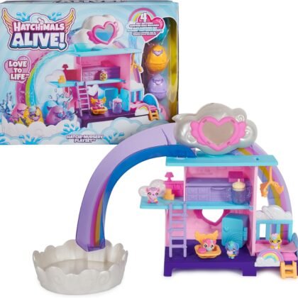 Hatchimals Alive, Hatchi-Nursery Playset Toy with 4 Mini Figures in Self-Hatching Eggs, 13 Accessories, Gifts & Stocking Stuffers for Girls & Boys Ages 3 & up
