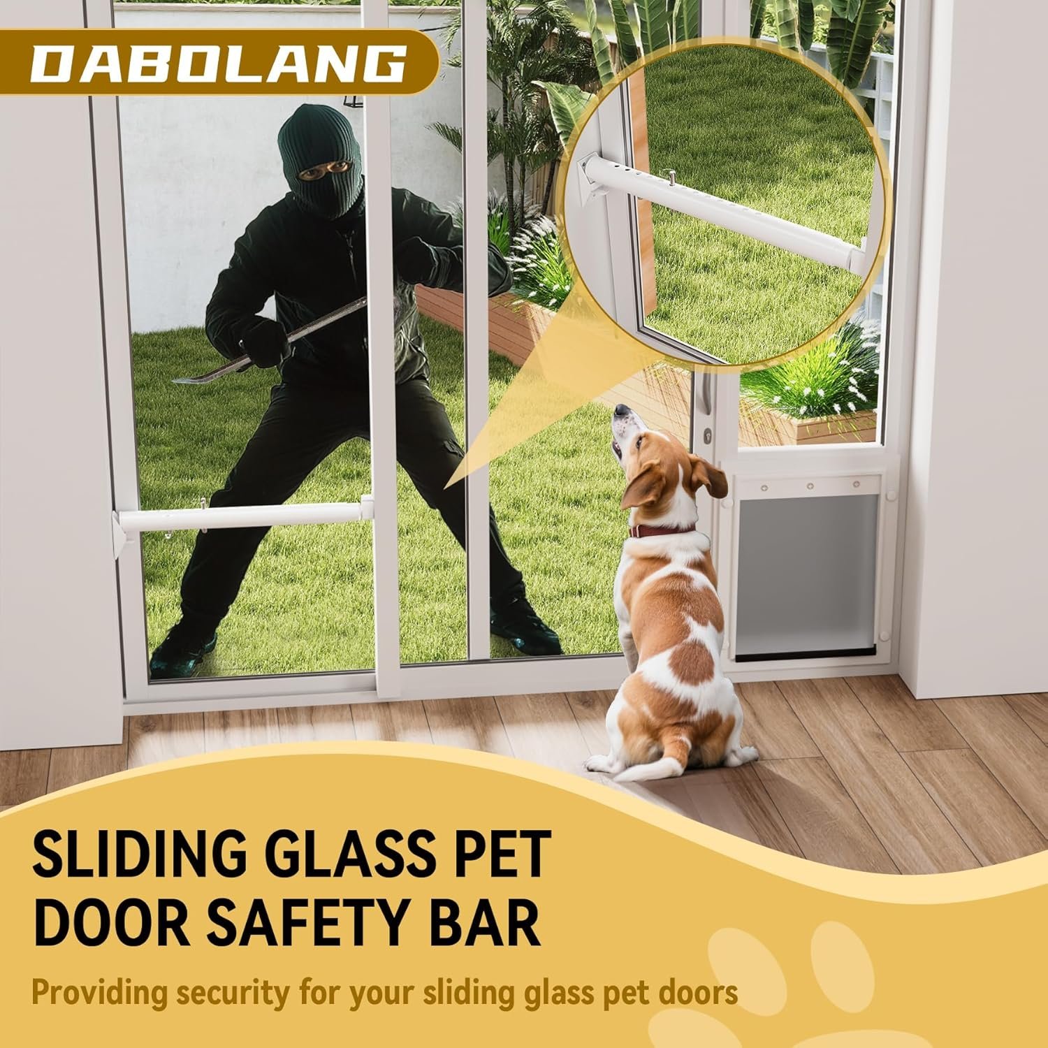 Metal Sliding Glass Pet Door Security Bar,1 Pack Adjustable Sliding Pet Door Lock Bar,Mini Pets Door Safy Bars for Lock Slidings Glass Dog or Cat Doors,Doggie Doors Security Bar Size Extends 11” to18” - Image 4