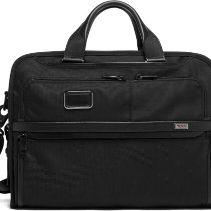 TUMI - Alpha Organizer Portfolio Brief - Business Briefcase - Briefcase Organizer Bag with Multiple Pockets - TUMI Tracer - Black