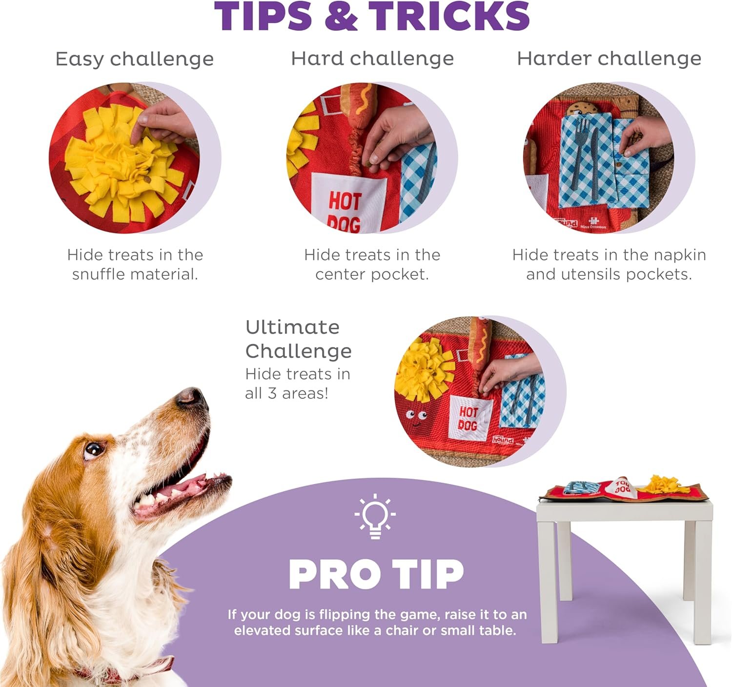 Outward Hound by Nina Ottosson Activity Matz Fast Food Fun Plush Dog Puzzle Mat Dog Enrichment Dog Toy, Level 2 Intermediate, Multicolored - Image 4