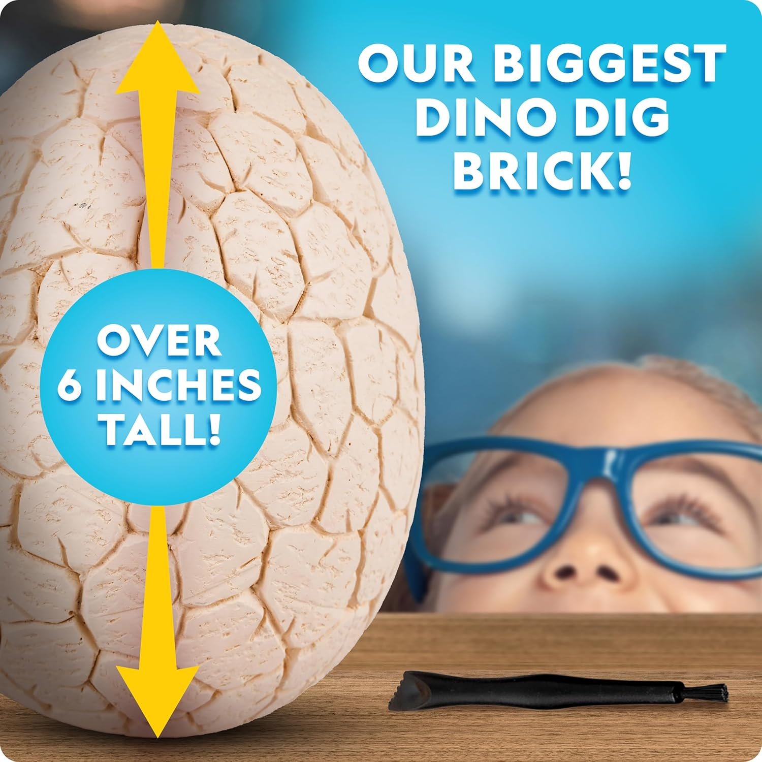 NATIONAL GEOGRAPHIC Jumbo Dinosaur Egg Dig Kit - Dig Out 12 Dino Figures & Replica T. Rex Tooth from Giant 6" Egg, Dino Egg, Jumbo Egg, Dinosaur Egg Toys, Educational Science Kits - Image 2