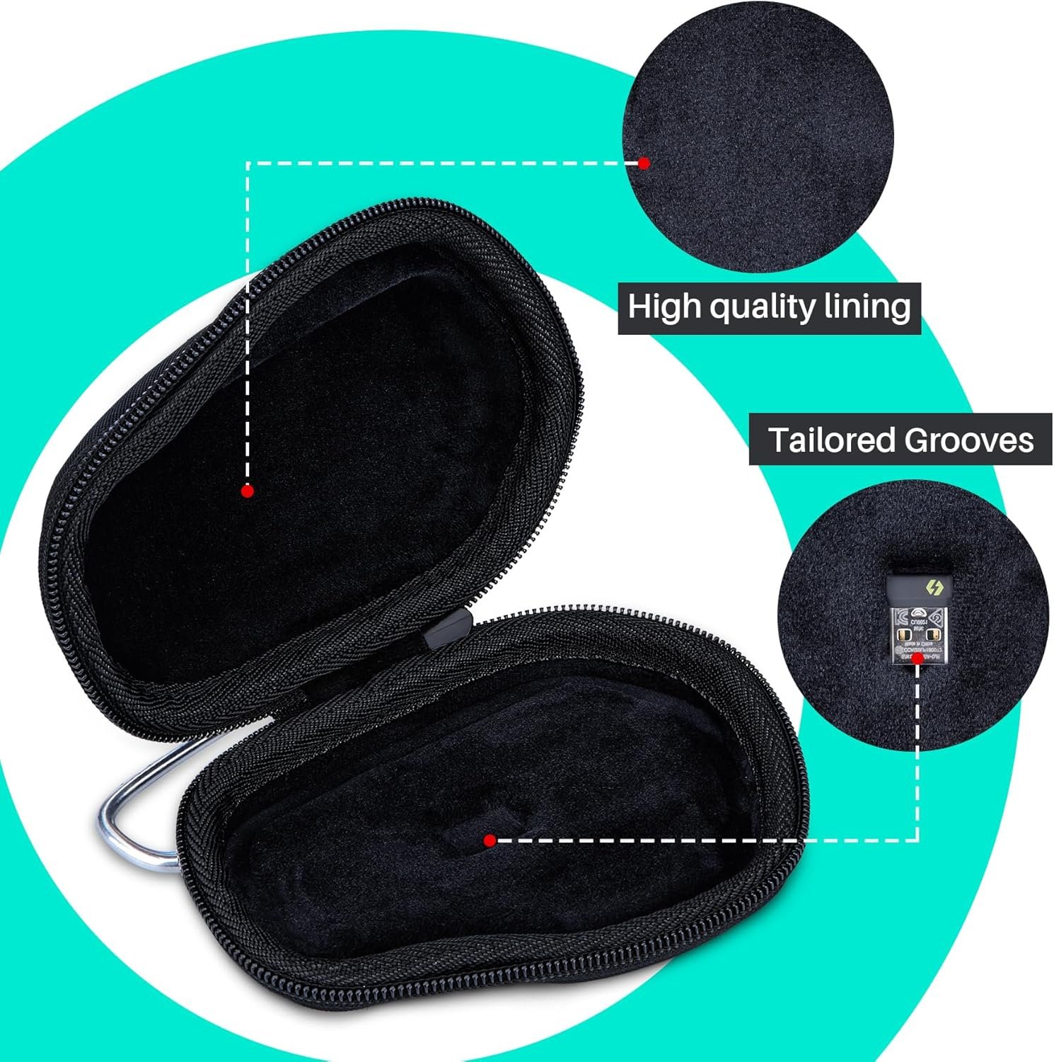 Storage Case Compatible with Logitech MX Master 4 / MX Master 3S / MX Master 3 / MX Matser 2S Advanced Mouse (Graphite Case) - Image 6