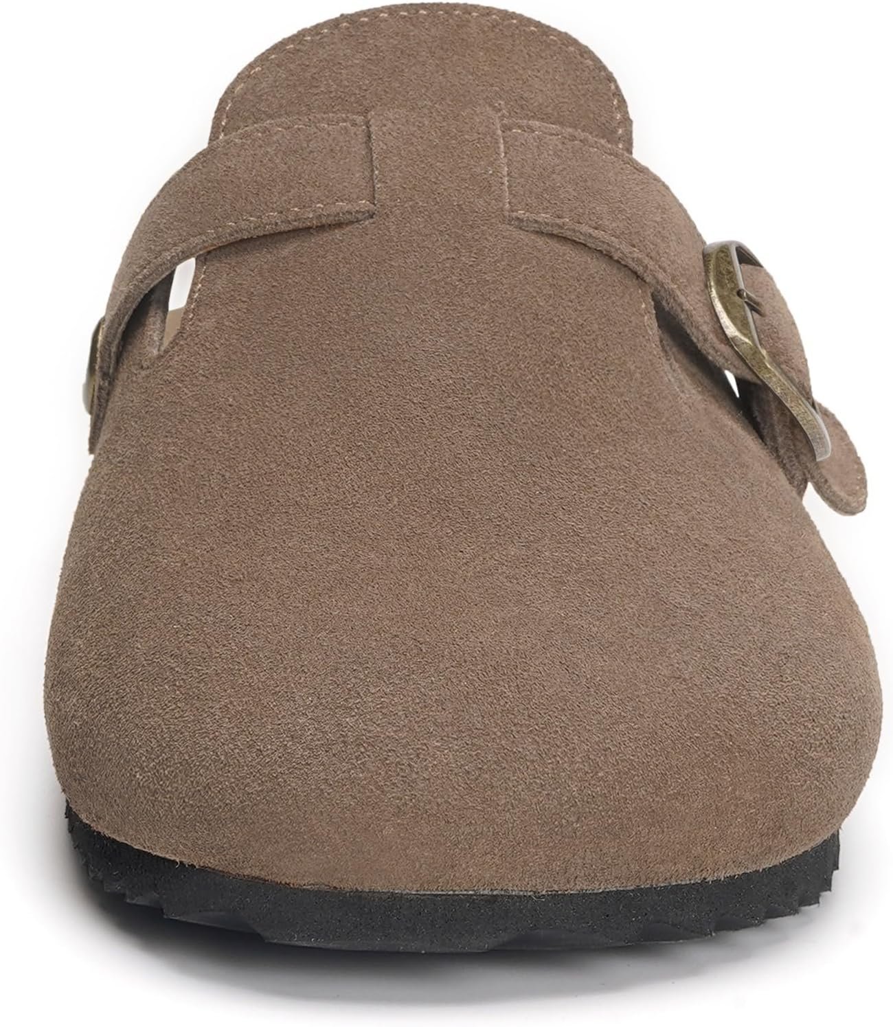 Womens Suede Clogs Mens Genuine Leather Mules Cork Footbed Sandals with Arch Support - Image 2