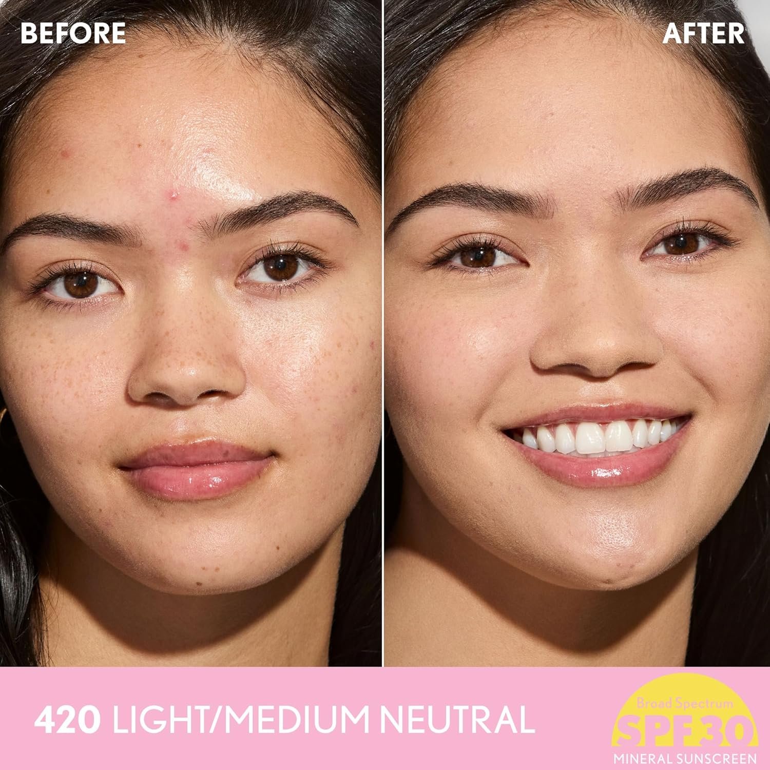 COVERGIRL Clean Fresh Blurring Skin Tint with SPF 30, 420 Light/Medium Neutral, Liquid Foundation, Soft Matte Finish, Smooths, Brightens, Blurs Pores, Mineral Sunscreen, Vegan Formula - Image 3