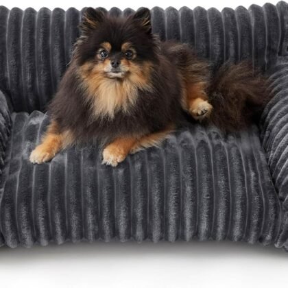 Cute Couch Bed for Pets, Supportive Cat Sofa for Indoor Cats, Small Dog Sofa Bed for Small Dogs, Grey, 24 inches