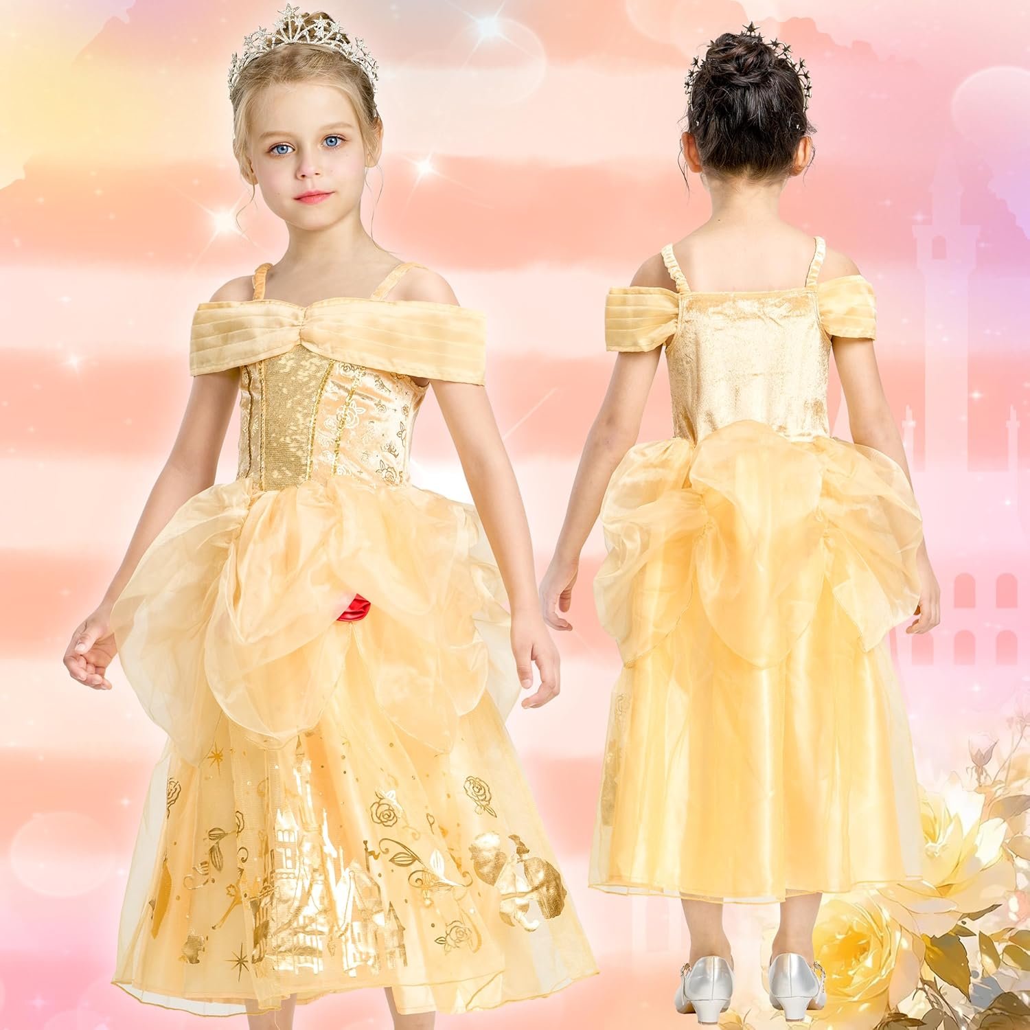 IKALI Princess Dress Up Trunk for Toddler Girls, Christmas Party Birthday Gift for Toddlers Kids 2T 3-4Y 4-6Y 7-8Y - Image 4