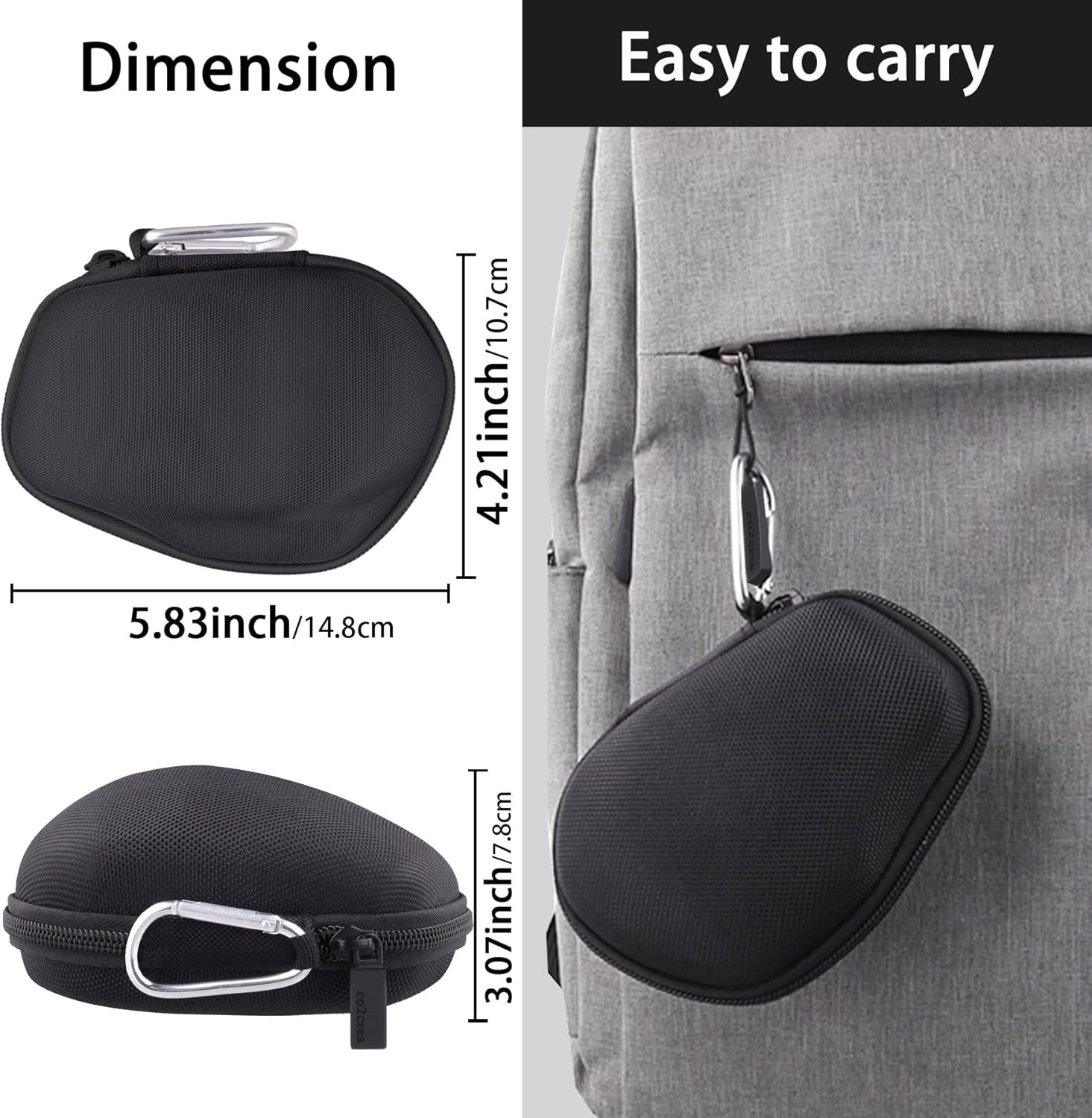 co2CREA Hard Case Replacement for Logitech MX Master 4 / MX Master 3 Master 3S Advanced Wireless Mouse (Graphite Black Case) - Image 4