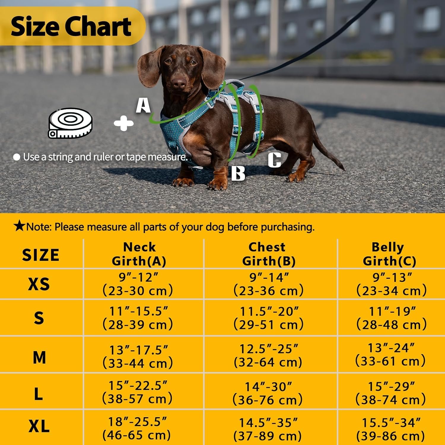 Huntboo Escape Proof Dog Harness, No Pull Reflective Harness with Lift Handle, Adjustable Pet Vest with Front and Back Leash Clips for Small Medium Large Dogs Walking Hiking Training (Teal,L) - Image 6