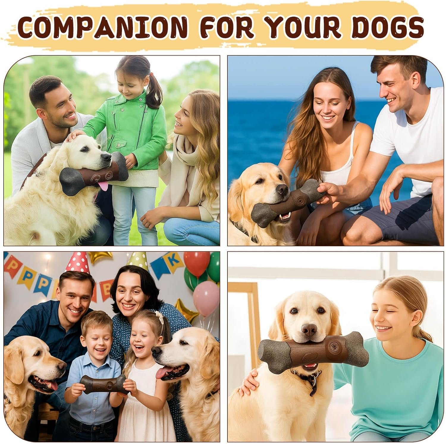 Dog Toys Chewers,Dog Chew Toy for Aggressive Chewers Branch,Squeaky Dog Toy Interactive - Image 7